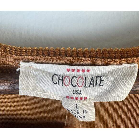 CHOCOLATE Bronze Velvet Wrap Mini Dress Long Sleeve Large Bodycon Cocktail Party - Picture 7 of 8